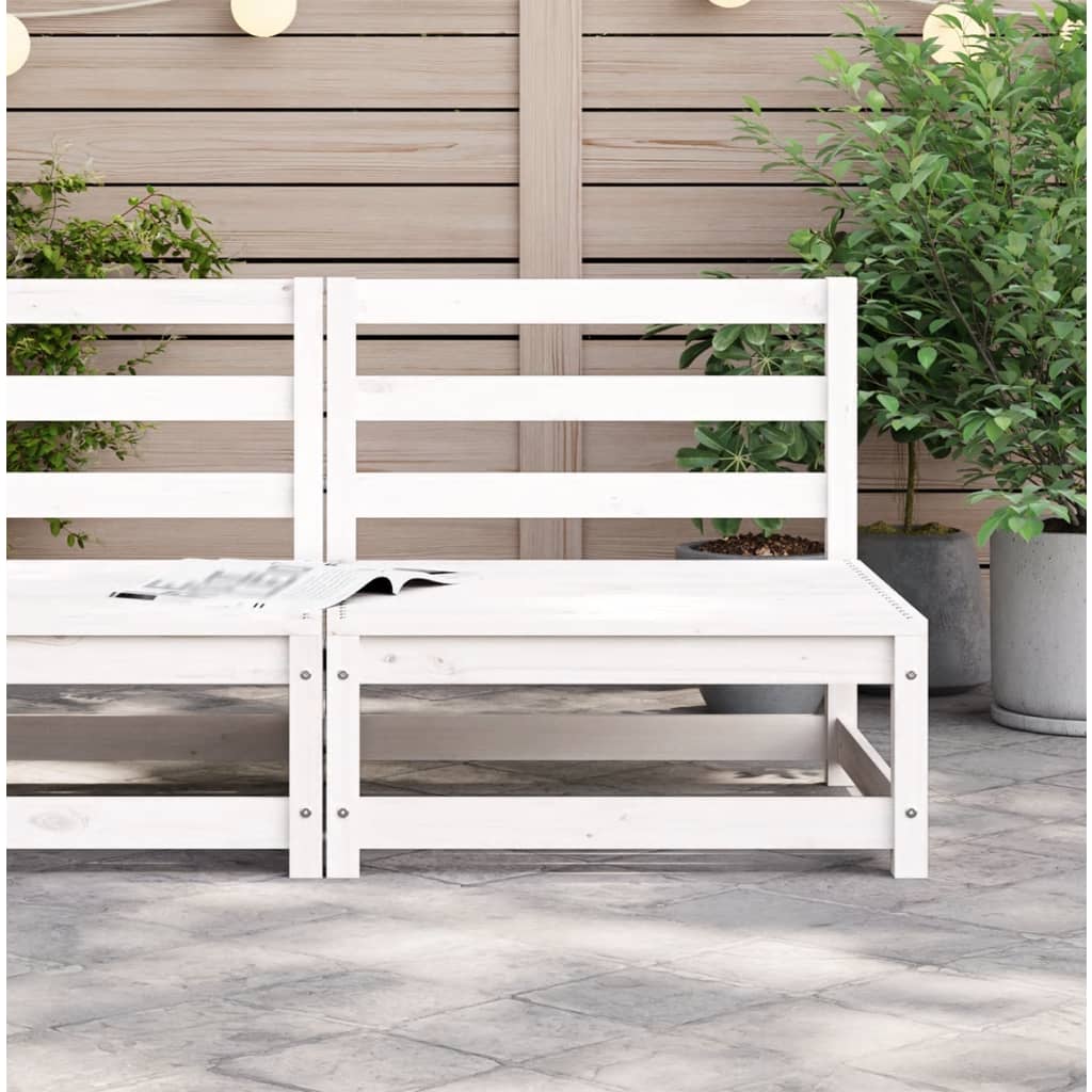 vidaXL Sofa ogrodowa bez podłokietników, biała, 70x70x67 cm, sosnowa