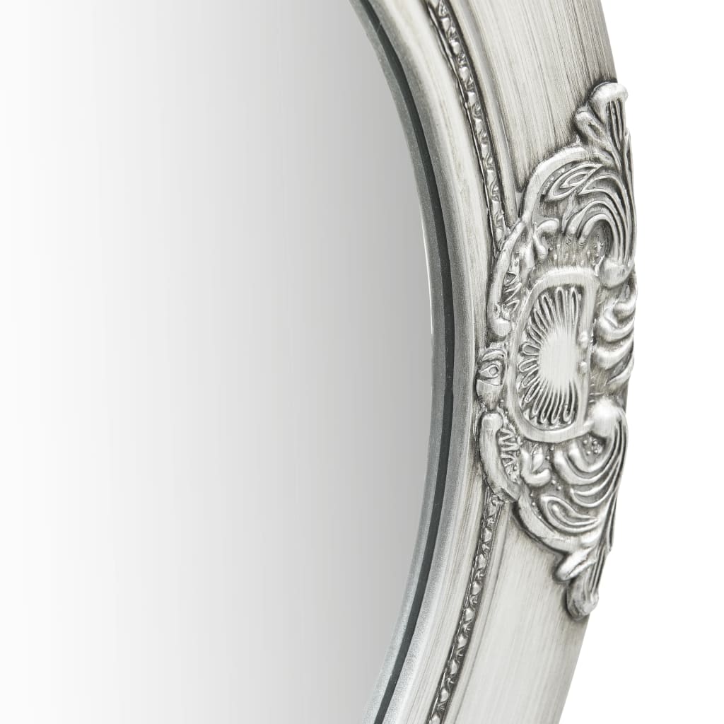 vidaXL Lustro ścienne w stylu barokowym, 50 cm, srebrne
