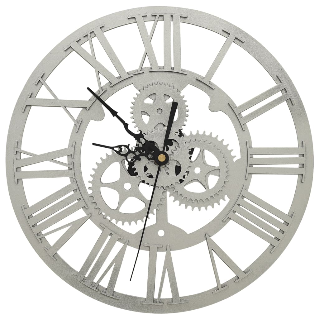 vidaXL Zegar ścienny, srebrny, 30 cm, akrylowy