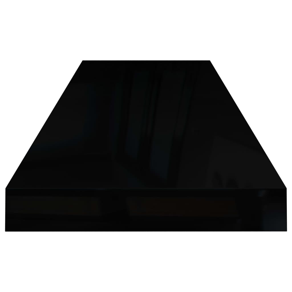 vidaXL Półki ścienne, 2 szt., wysoki połysk, czarne, 80x23,5x3,8 cm