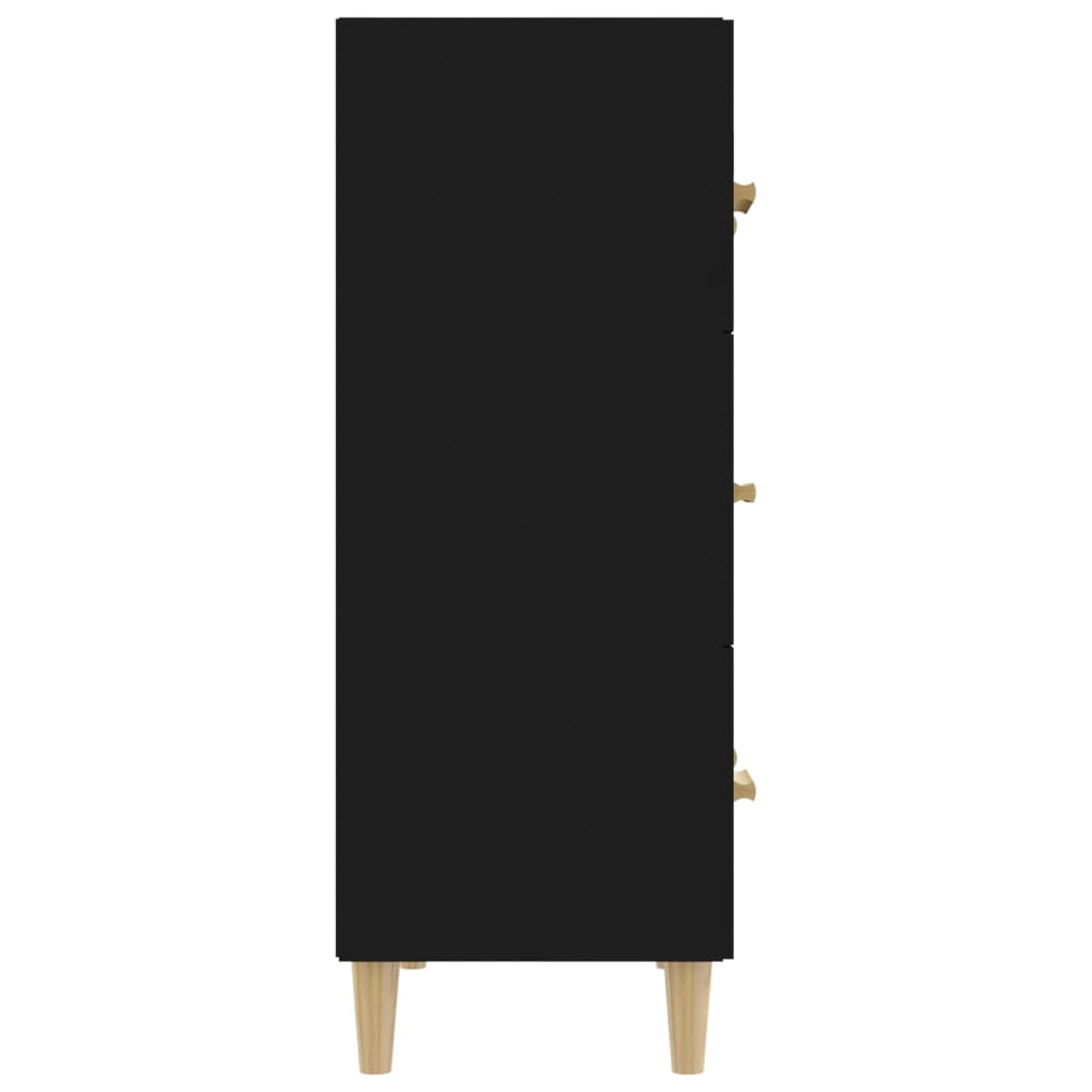 vidaXL Komoda, czarna, 70x34x90 cm, materiał drewnopochodny