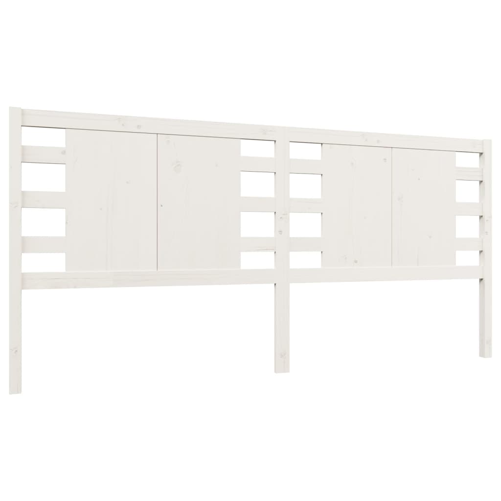 vidaXL Wezgłowie łóżka, białe, 141x4x100 cm, lite drewno sosnowe