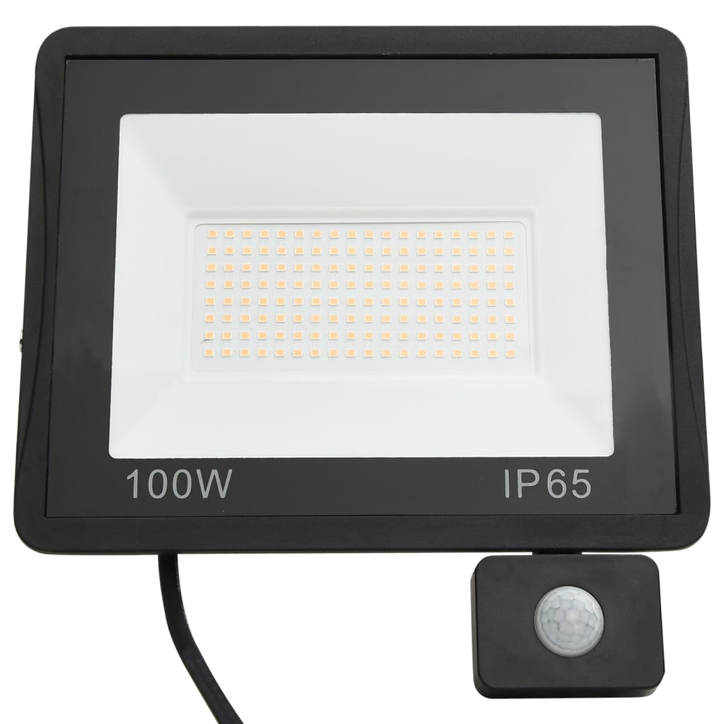 vidaXL Reflektor LED z czujnikiem, 100 W, zimne białe światło