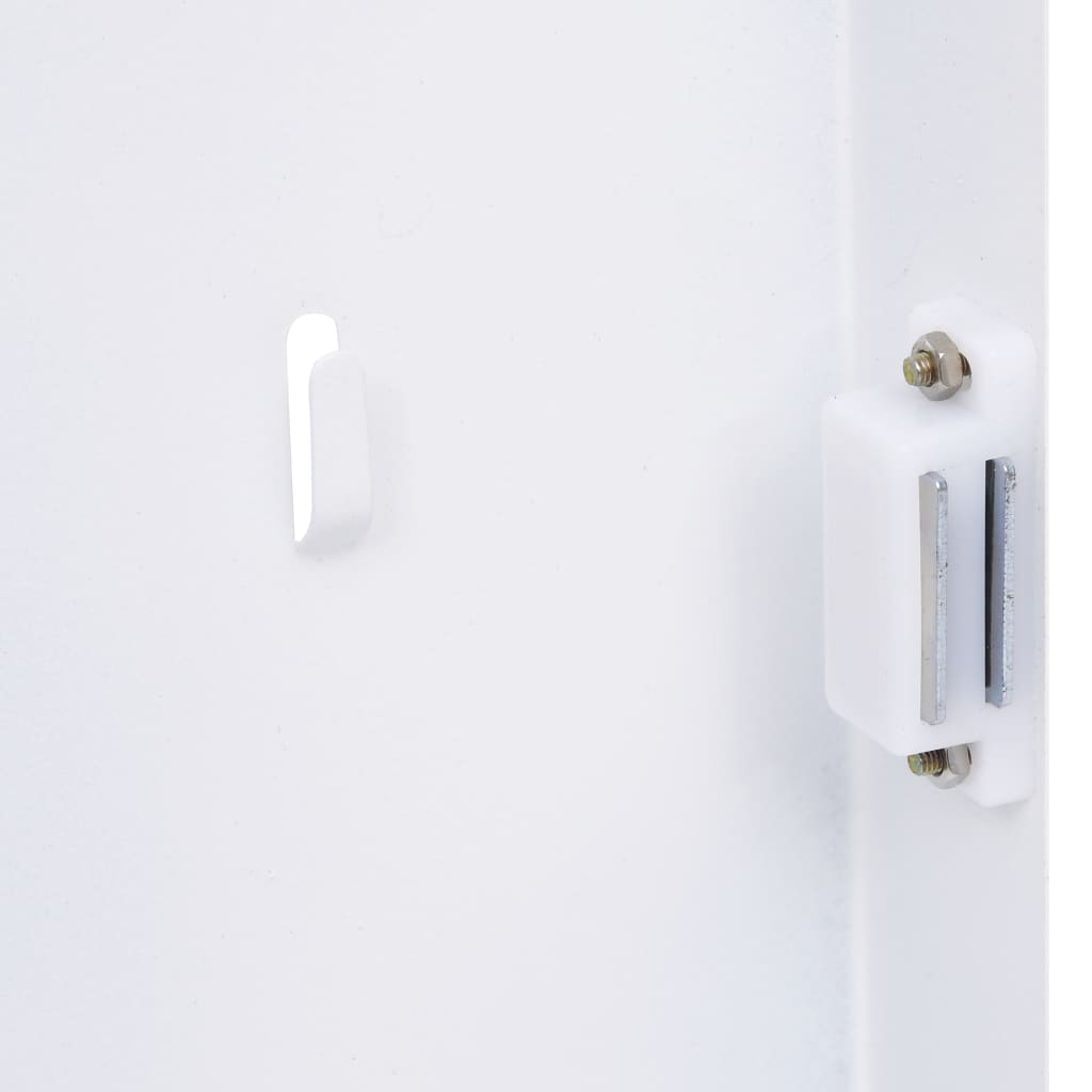 vidaXL Skrzynka na klucze z tablicą magnetyczną, biała, 35x35x5,5 cm