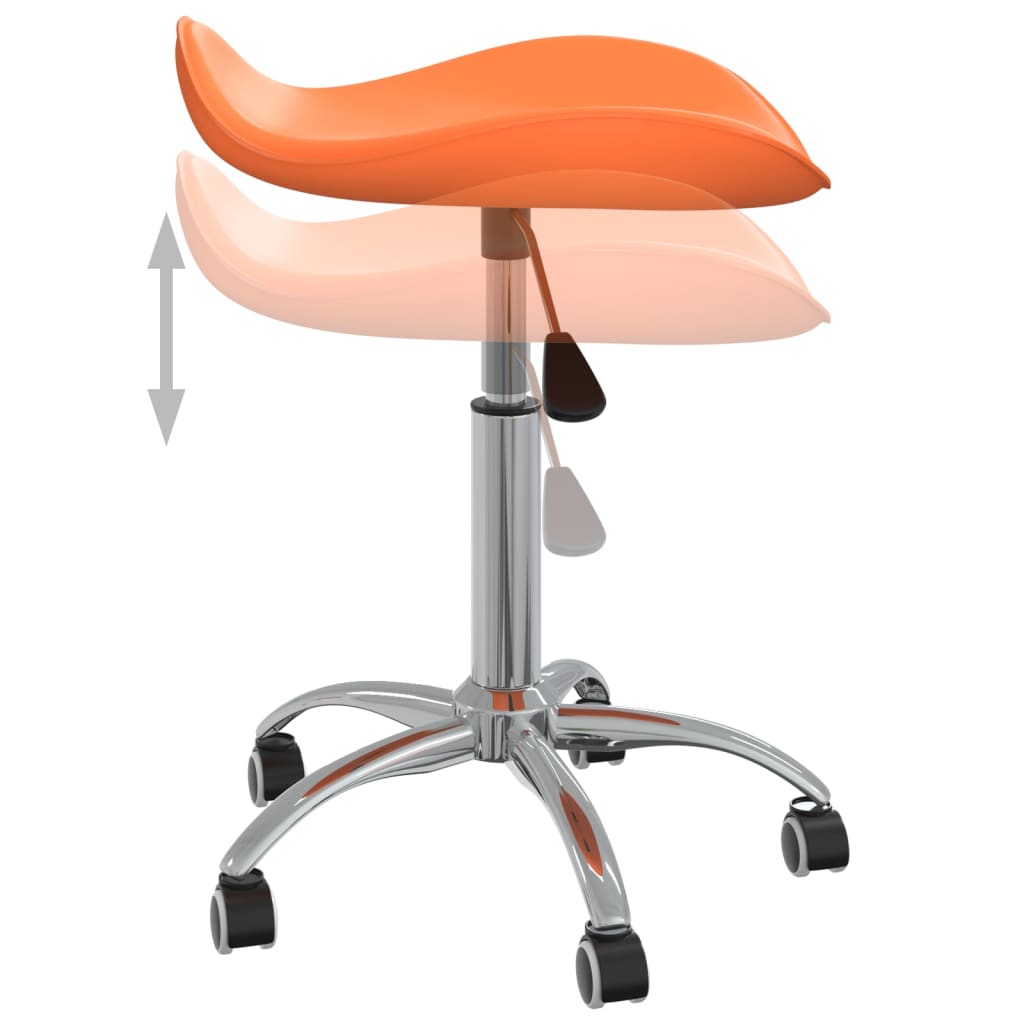 vidaXL Obrotowe krzesło stołowe, pomarańczowe, obite sztuczną skórą