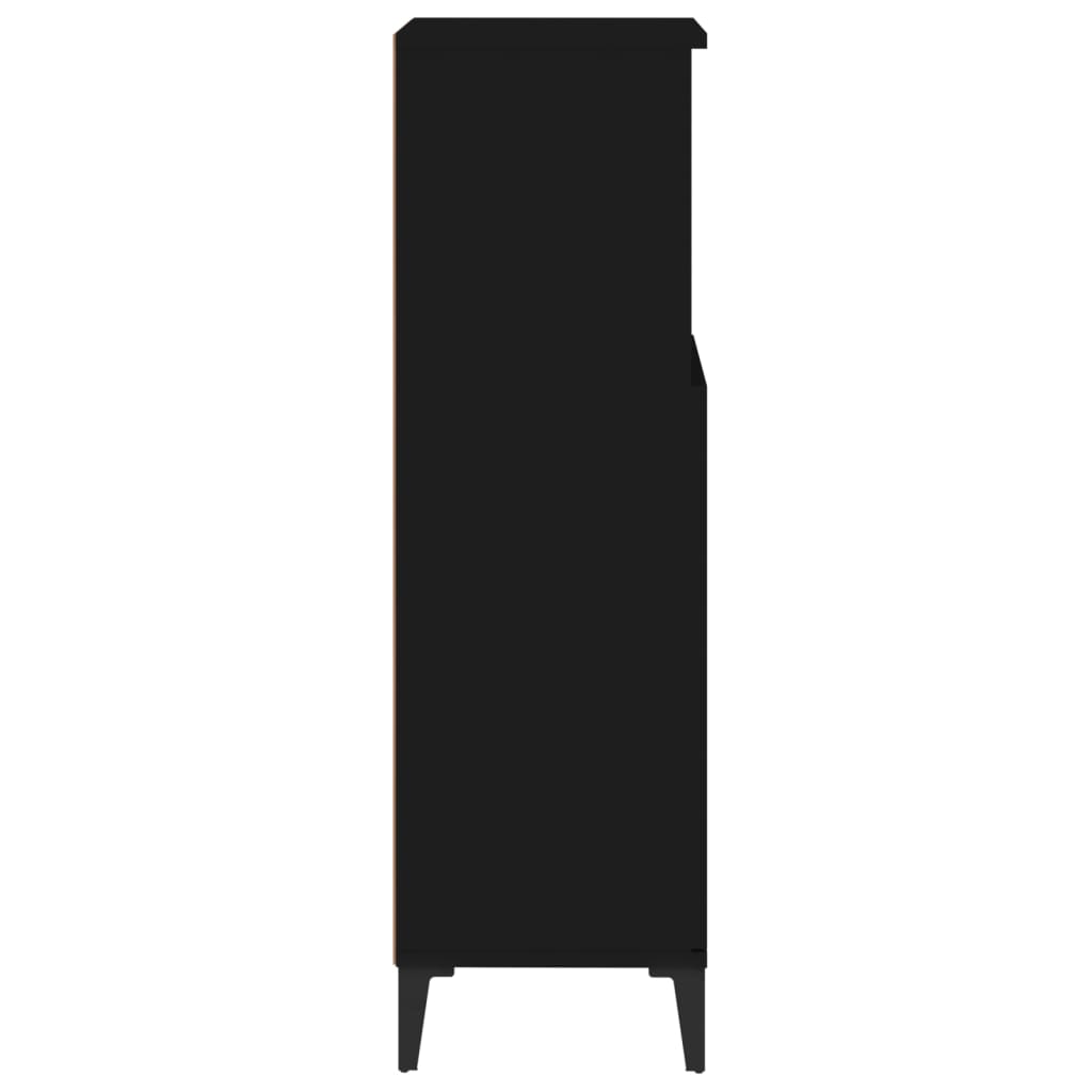 vidaXL Szafka łazienkowa, czarna 30x30x100 cm, materiał drewnopochodny