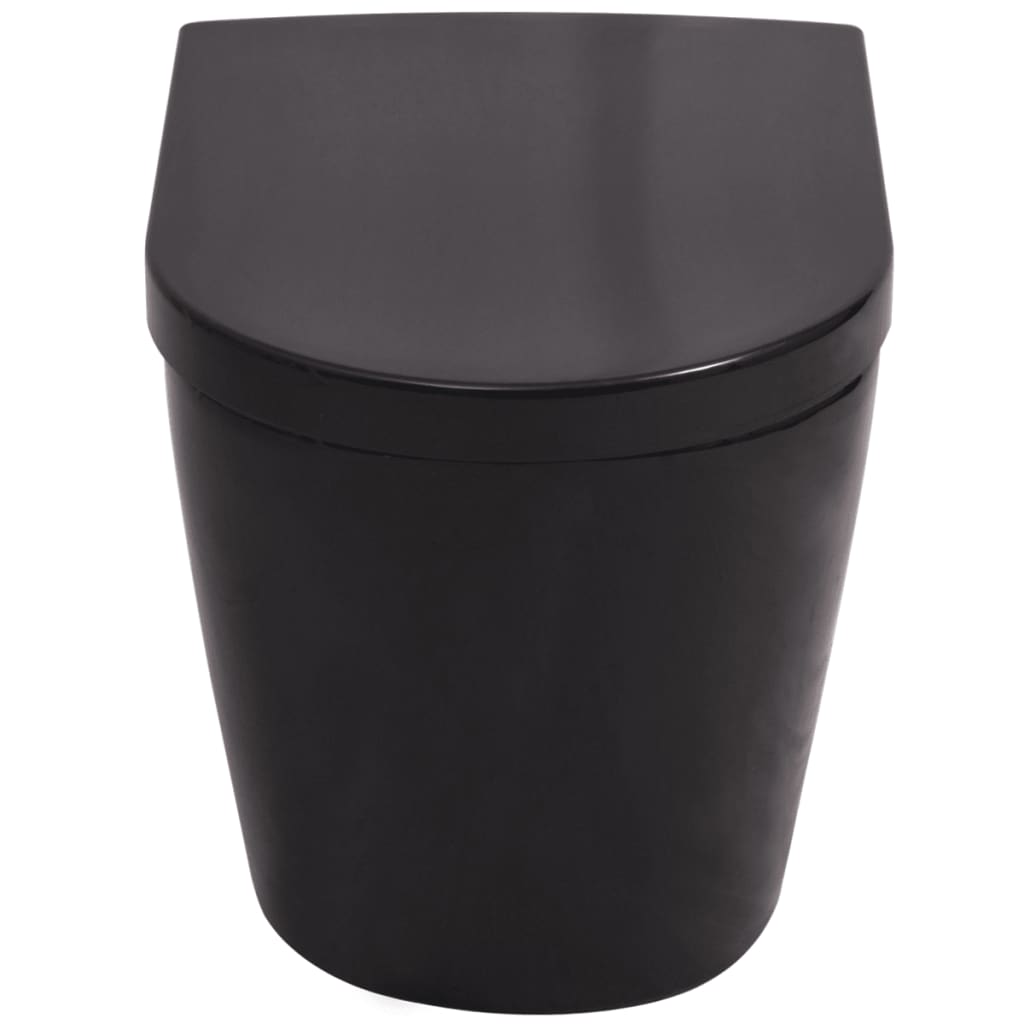 vidaXL Podwieszana toaleta ceramiczna, czarna