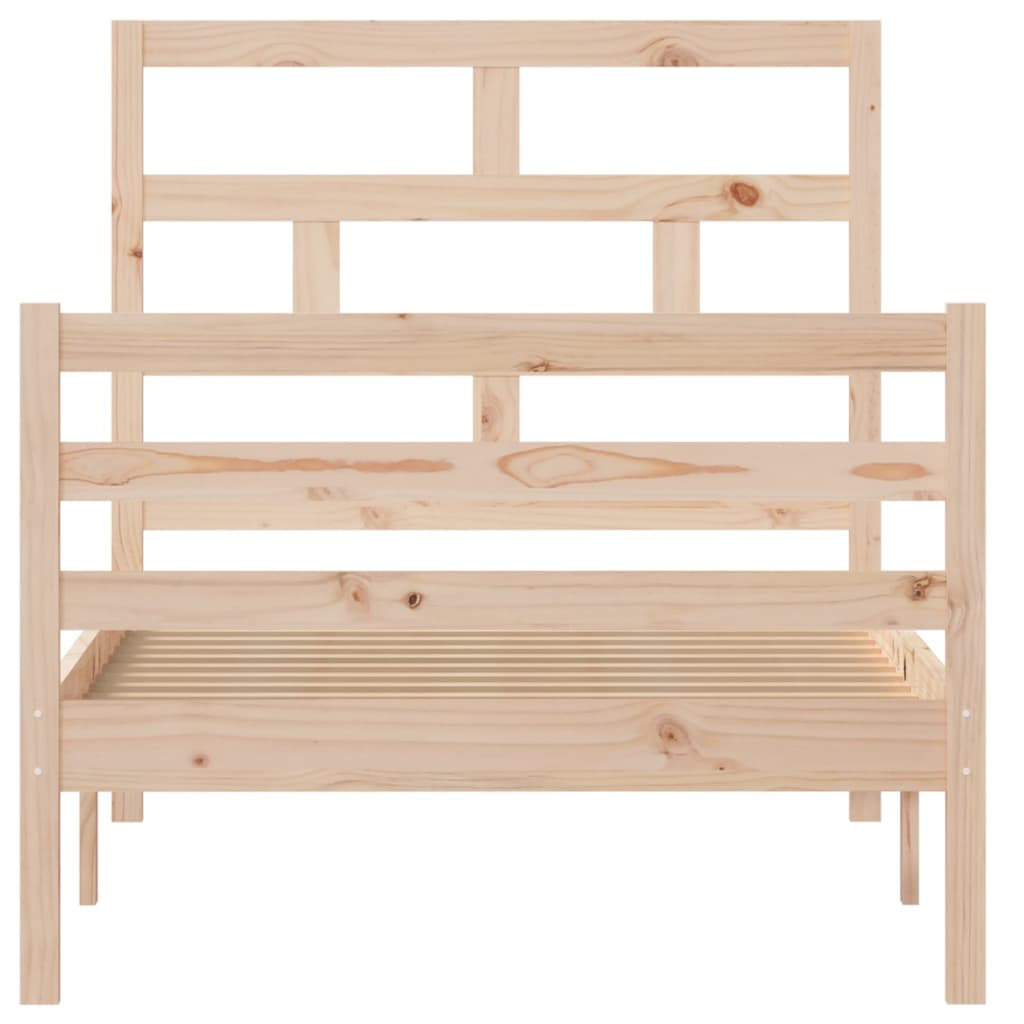 vidaXL Rama łóżka, lite drewno sosnowe, 90x200 cm