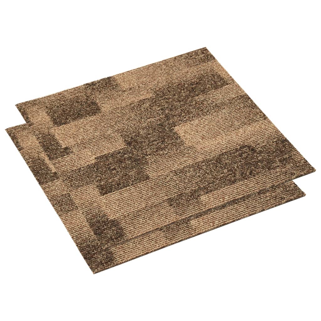 vidaXL Podłogowe płytki dywanowe, 20 szt., 5 m², brązowe