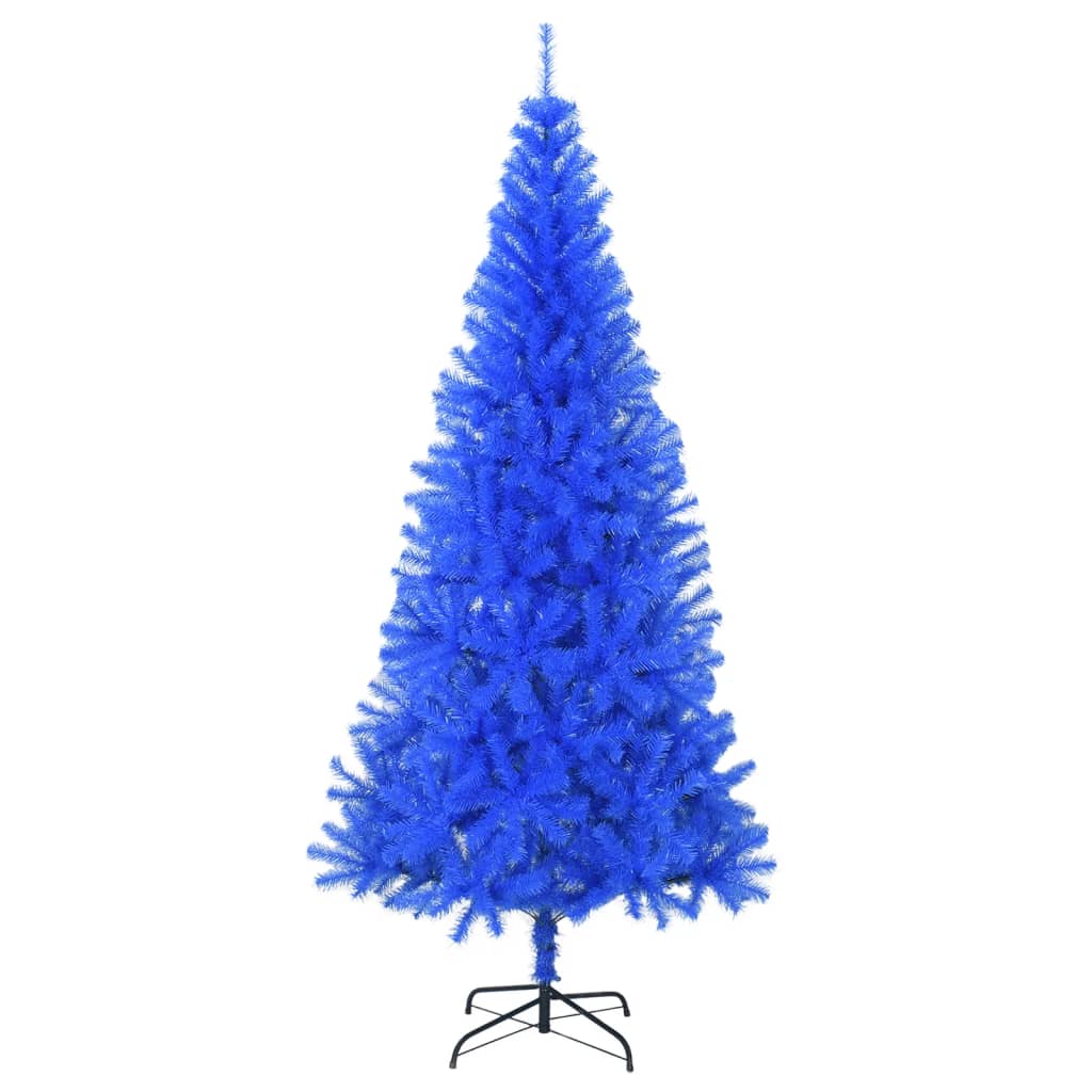 vidaXL Sztuczna choinka ze stojakiem, niebieska, 240 cm, PVC