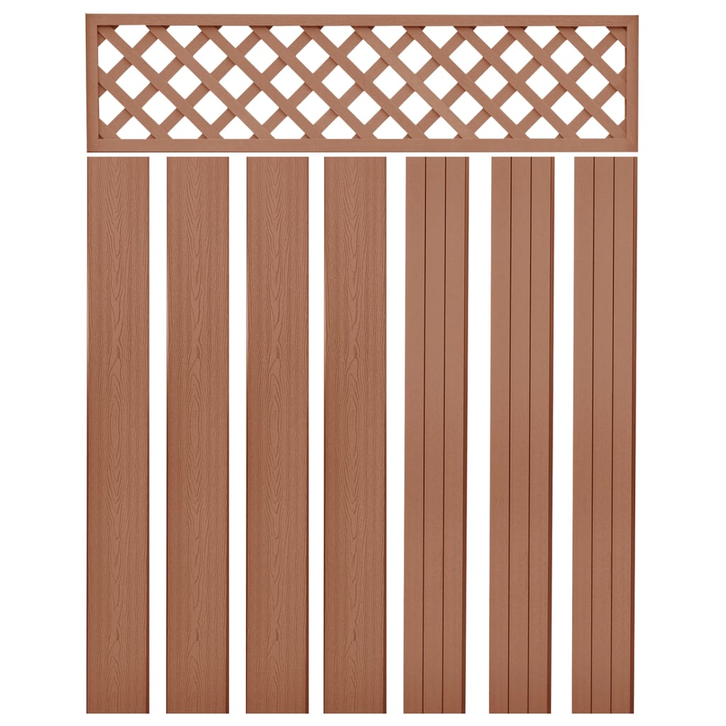 vidaXL Zamienne deski ogrodzeniowe z WPC, 7 szt., 170 cm, brązowe