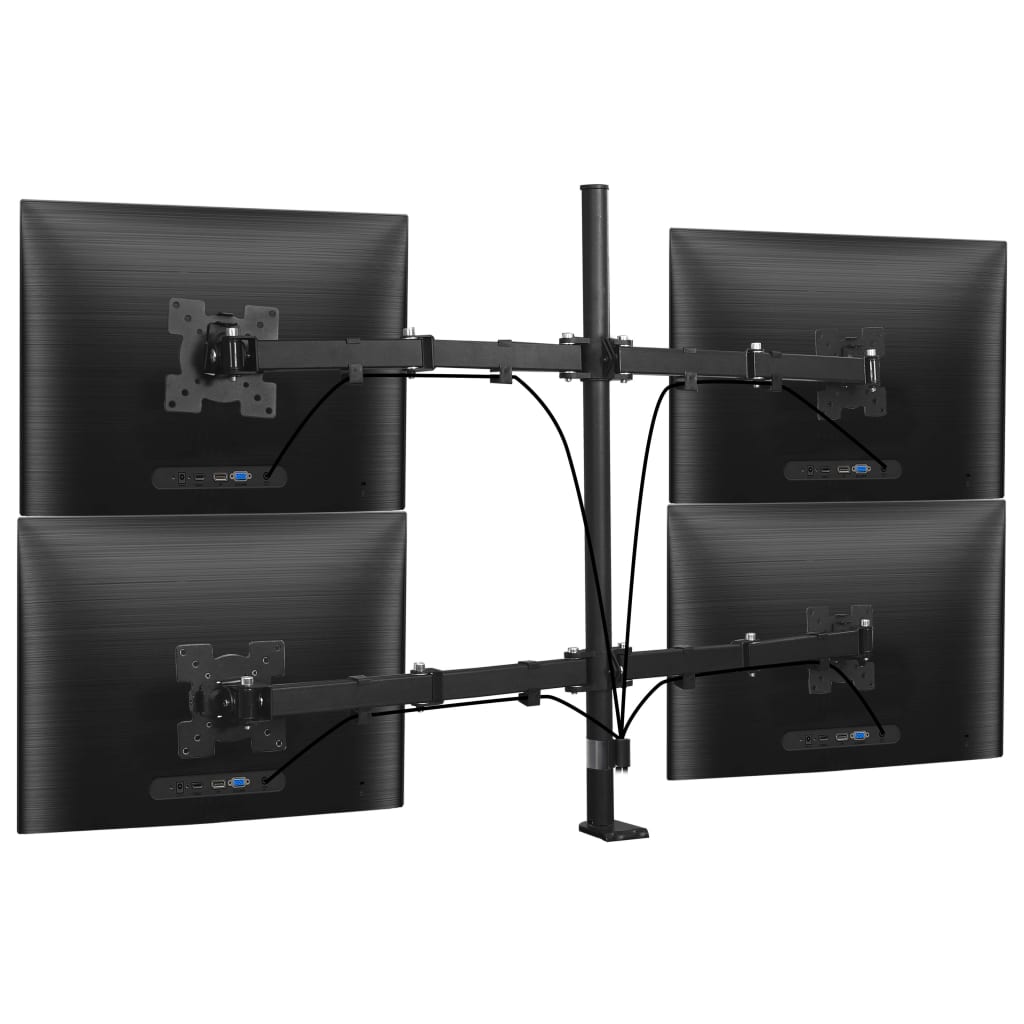 vidaXL 4-ramienny stojak na monitory na biurko, 13"-23"