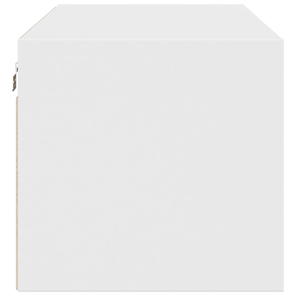 vidaXL Szafka wisząca ze szklanymi drzwiami, biała, 102x37x35 cm