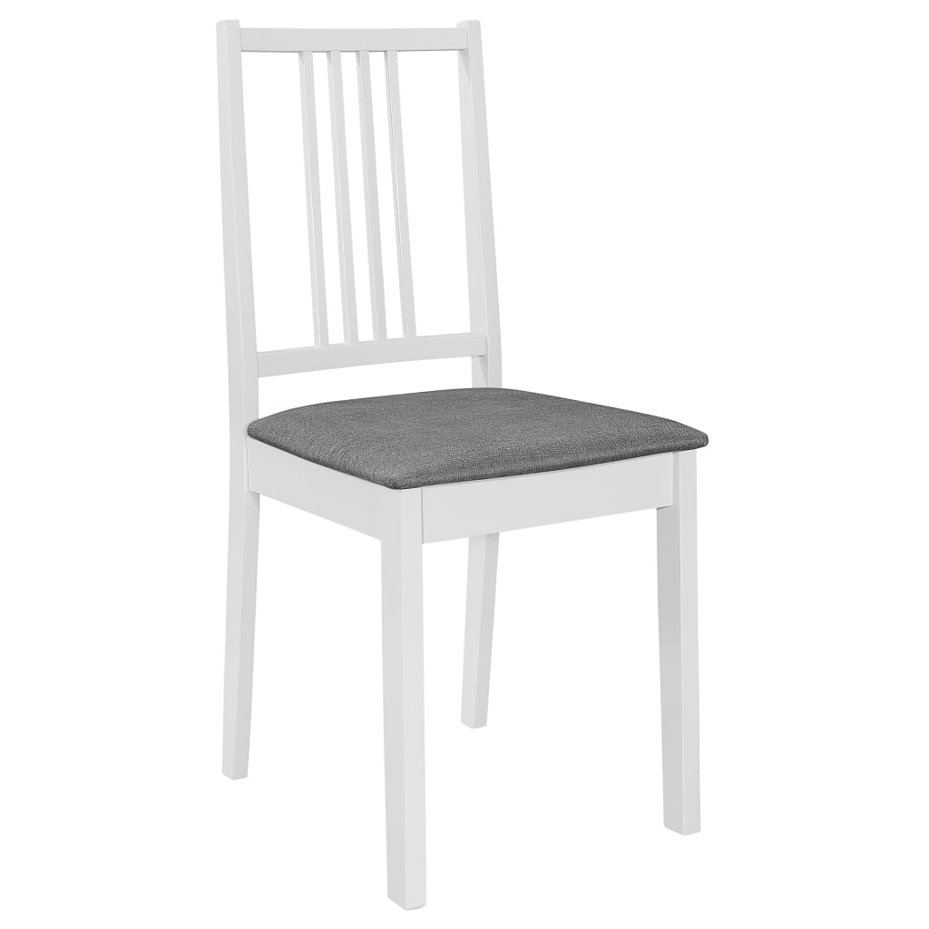 vidaXL Krzesła z poduszkami, 2 szt., białe, lite drewno