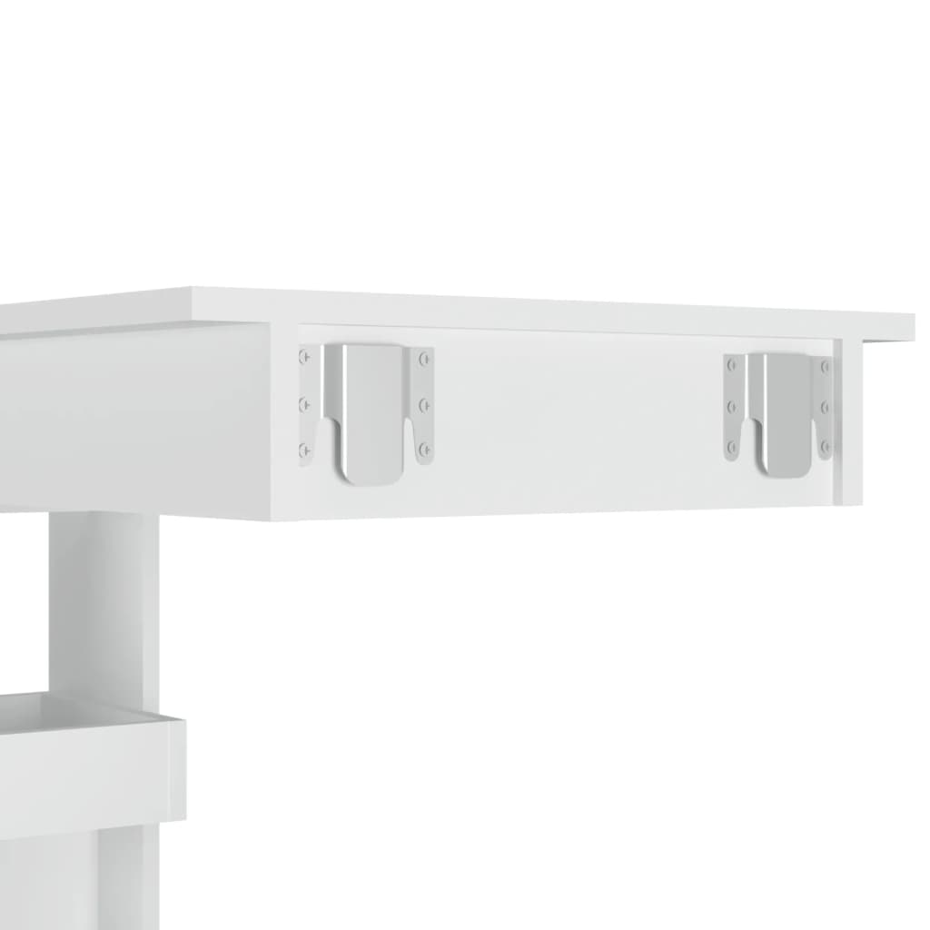 vidaXL Ścienny stolik barowy, biały o wysokim połysku, 102x45x103,5 cm