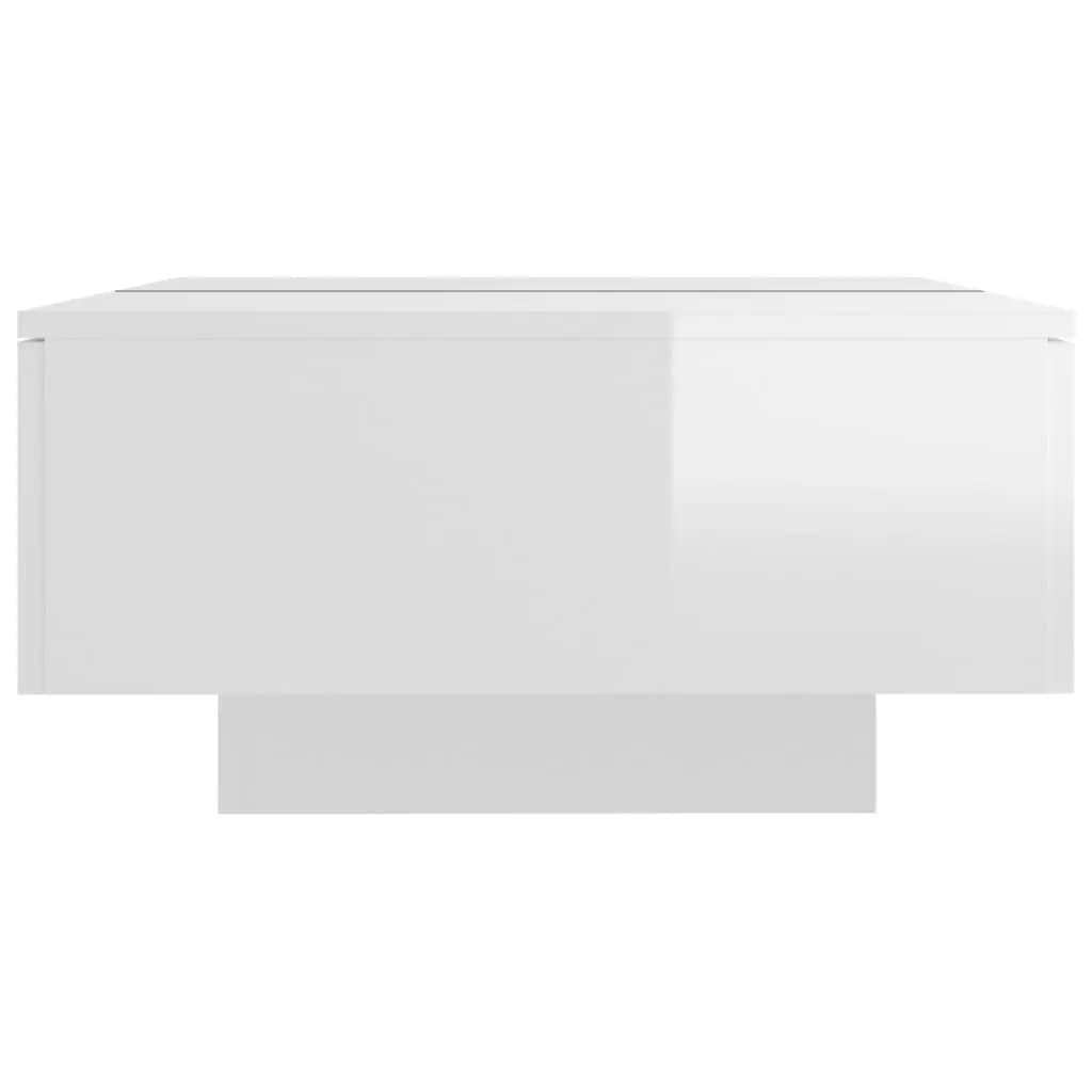 vidaXL Stolik kawowy, biały, wysoki połysk, 90x60x31 cm, płyta wiórowa
