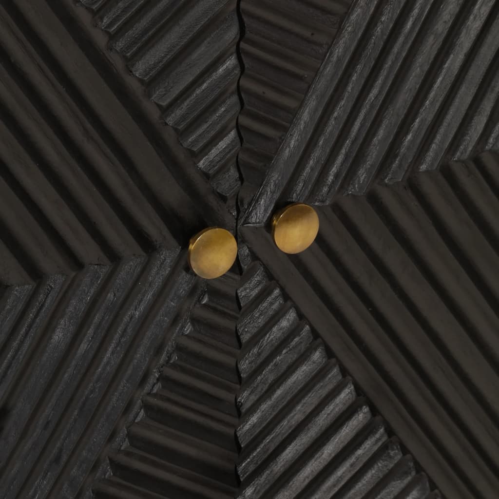 vidaXL Szafka, czarna, 55x30x76 cm, lite drewno mango i żelazo