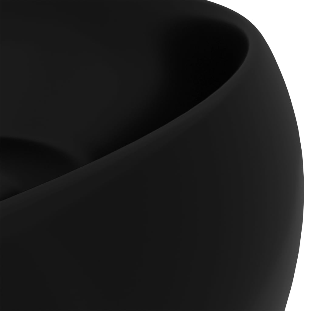 vidaXL Luksusowa, okrągła umywalka, matowa czerń, 40x15 cm, ceramiczna