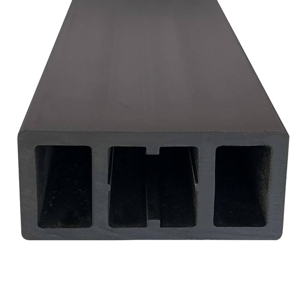 vidaXL Legary tarasowe, 6 szt., czarne, 170 x 8,5 x 4,5 cm, WPC