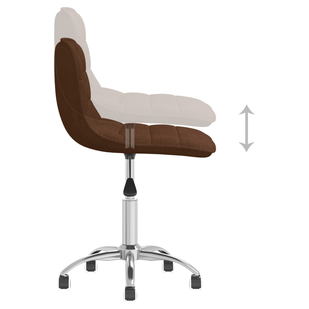 vidaXL Obrotowe krzesło biurowe, brązowe, obite tkaniną