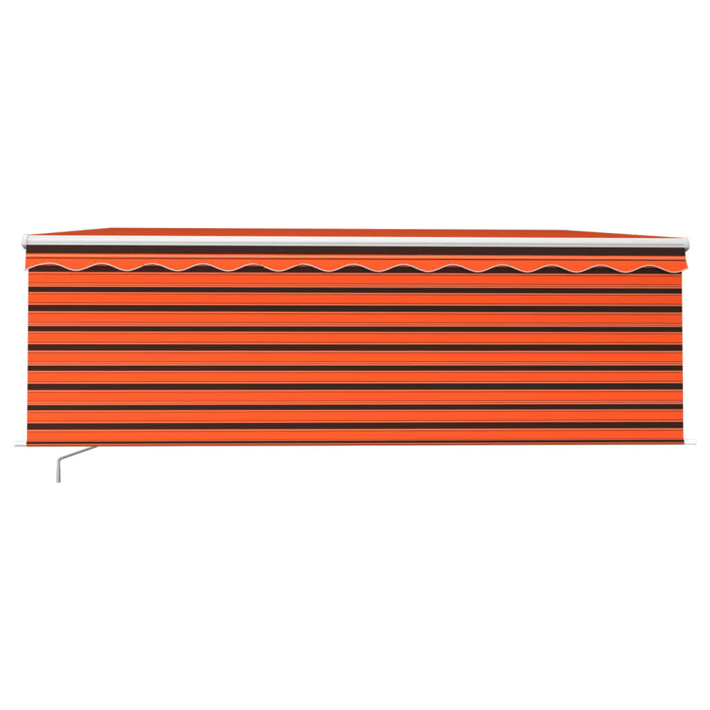 vidaXL Ręcznie zwijana markiza z zasłoną, 4x3 m, pomarańczowo-brązowa