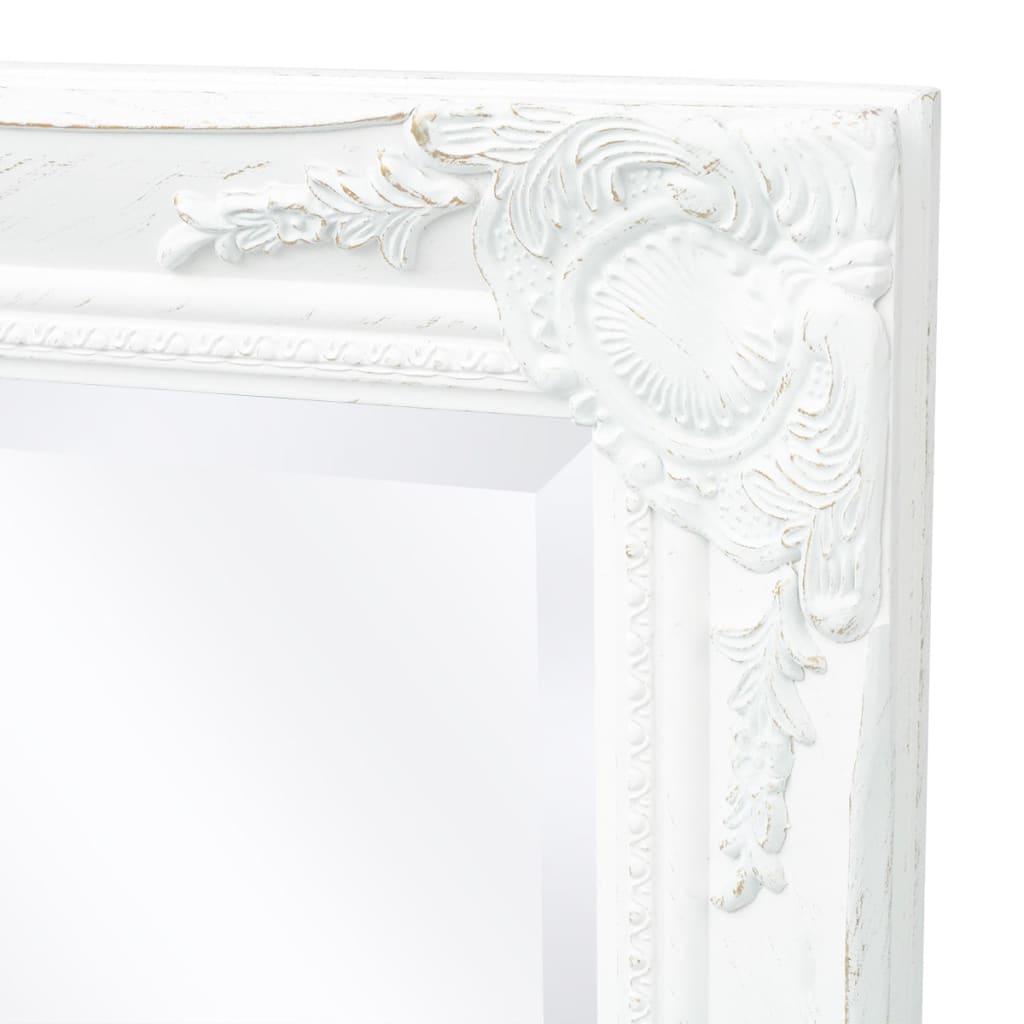 vidaXL Lustro ścienne w stylu barokowym, 100x50 cm, białe