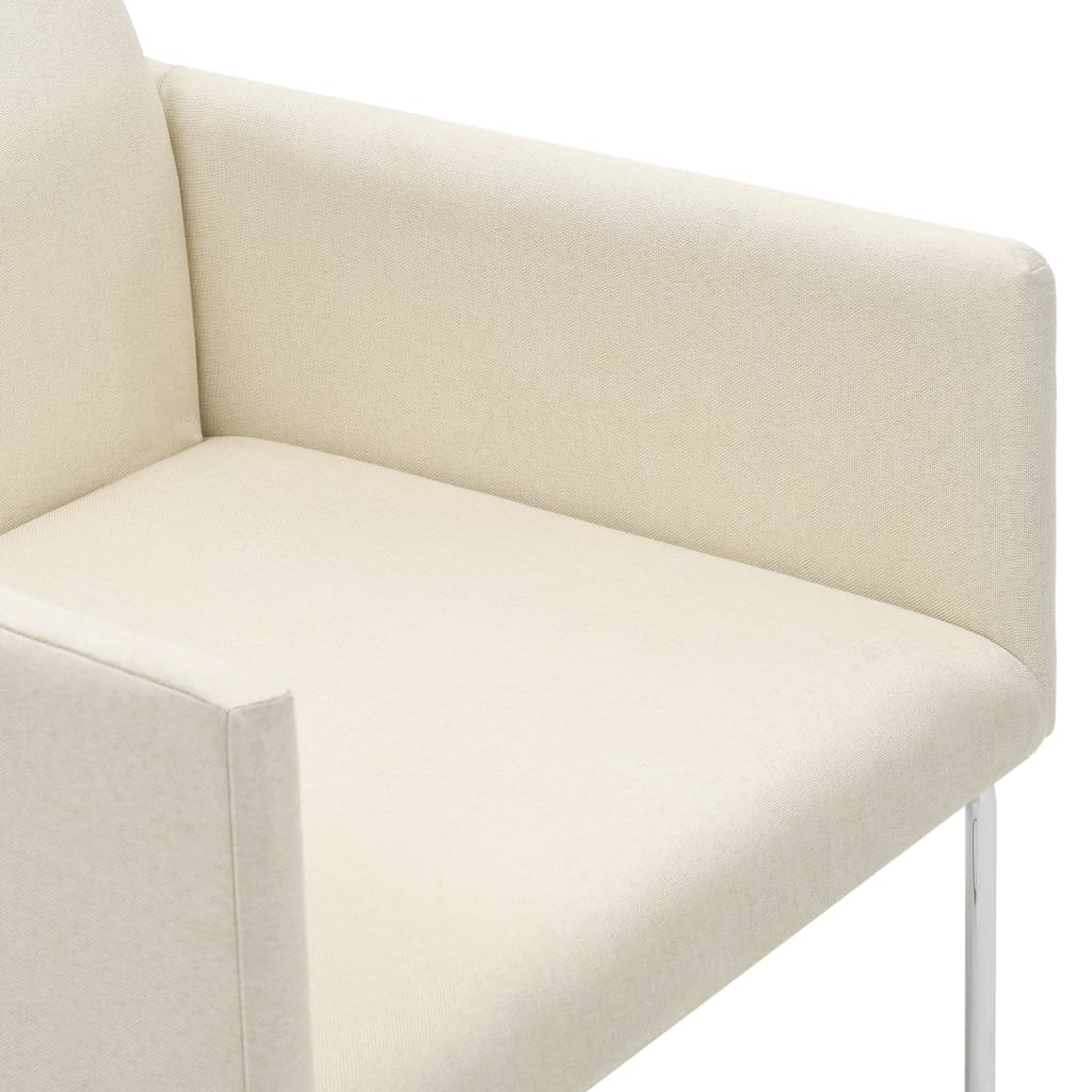 vidaXL Krzesła stołowe, 4 szt., stylizowane na lniane, białe, tkanina