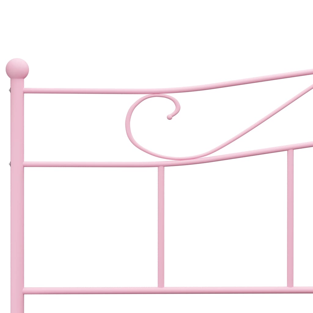 vidaXL Rama łóżka, różowa, metalowa, 200 x 200 cm