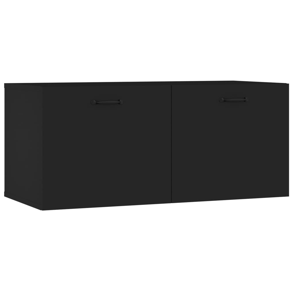 vidaXL Szafka ścienna, czarna, 80x35x36,5 cm, materiał drewnopochodny