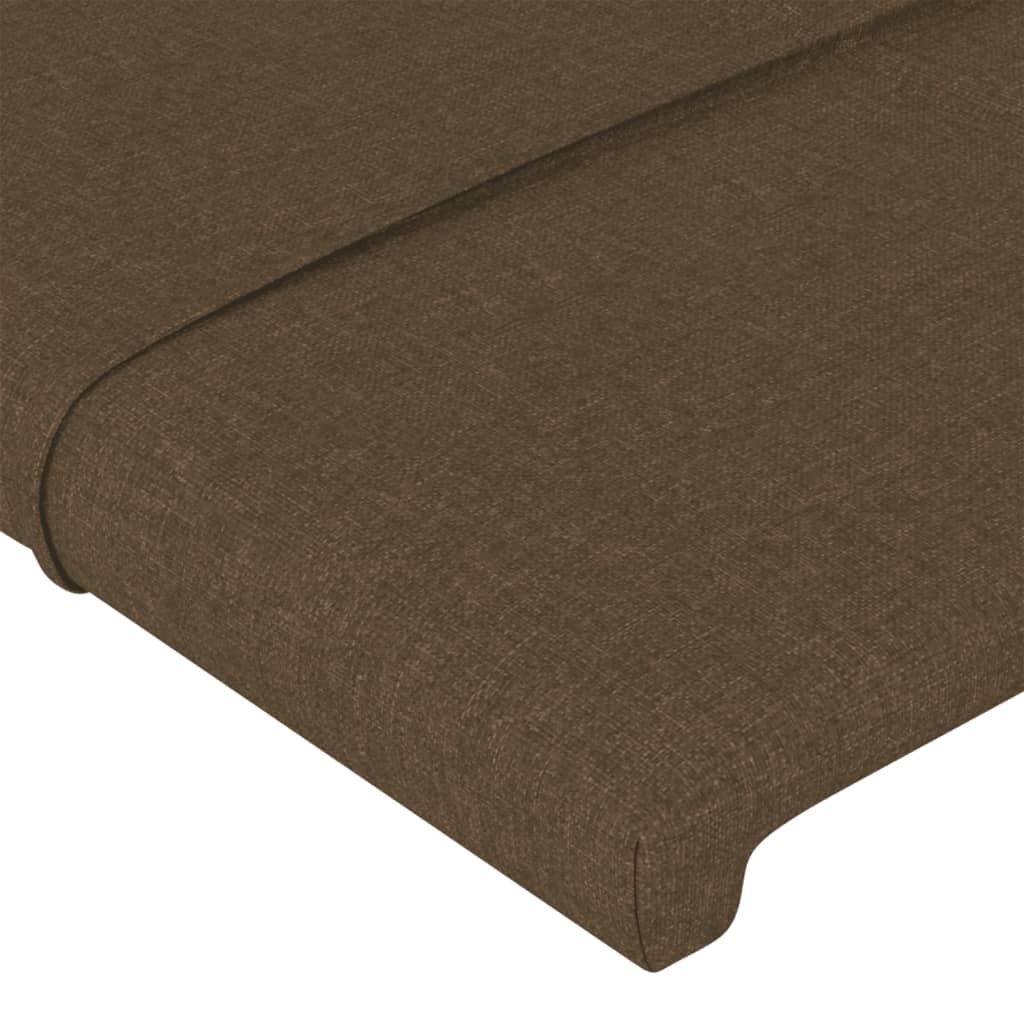 vidaXL Rama łóżka z zagłówkiem, ciemnobrązowa 140x190 cm obita tkaniną