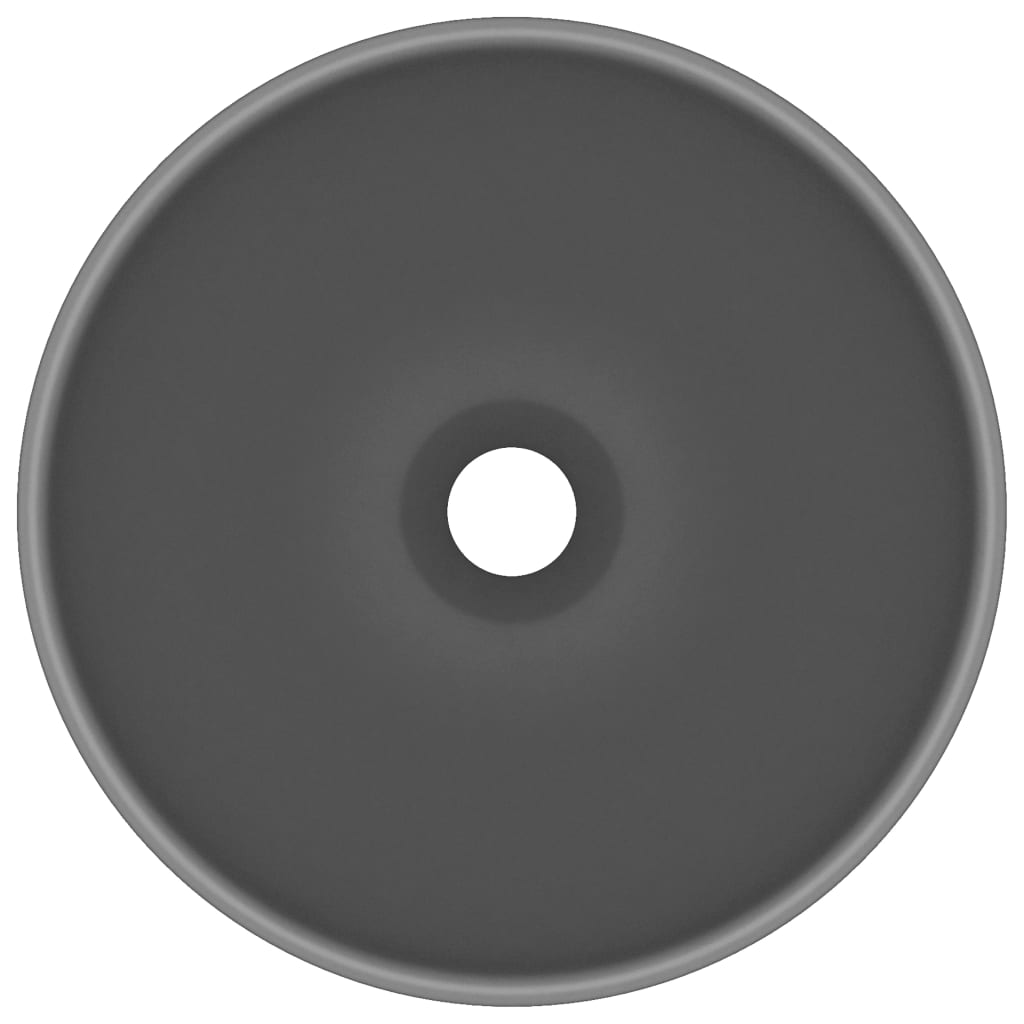 vidaXL Okrągła umywalka łazienkowa, matowa ciemnoszara, 32,5 x 14 cm