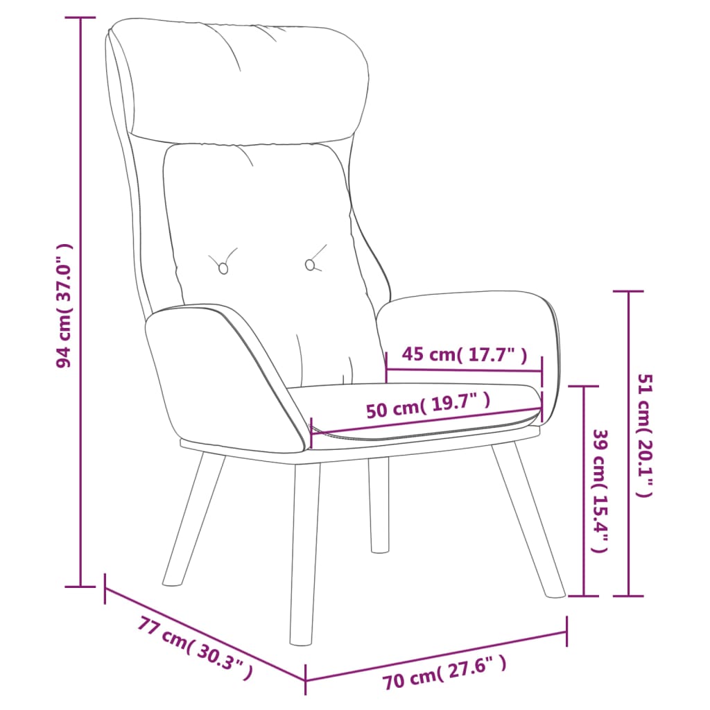 vidaXL Fotel wypoczynkowy, czarny, tkanina i PVC