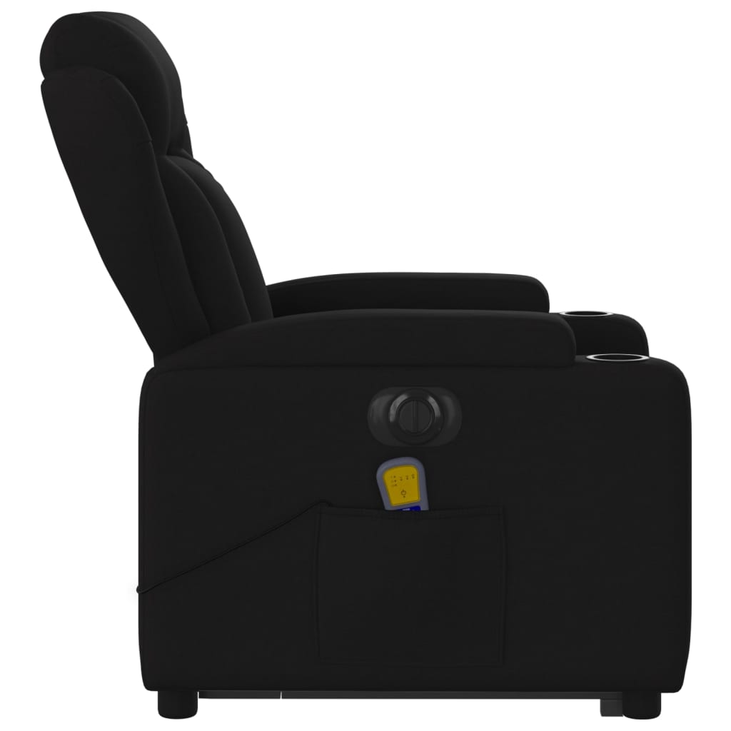 vidaXL Podnoszony fotel masujący, elektryczny, rozkładany, czarny