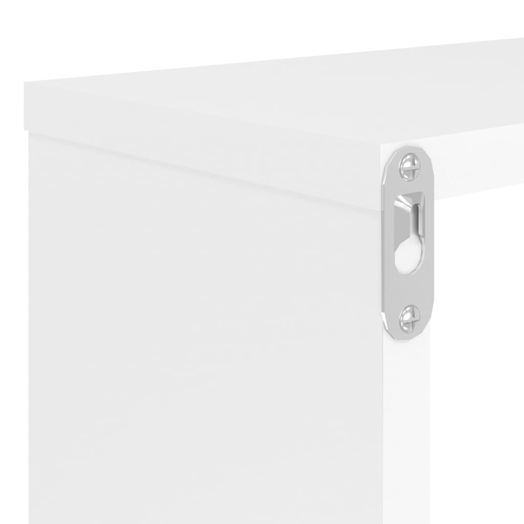 vidaXL Półki ścienne kostki, 4 szt., białe, 80x15x26,5 cm, płyta