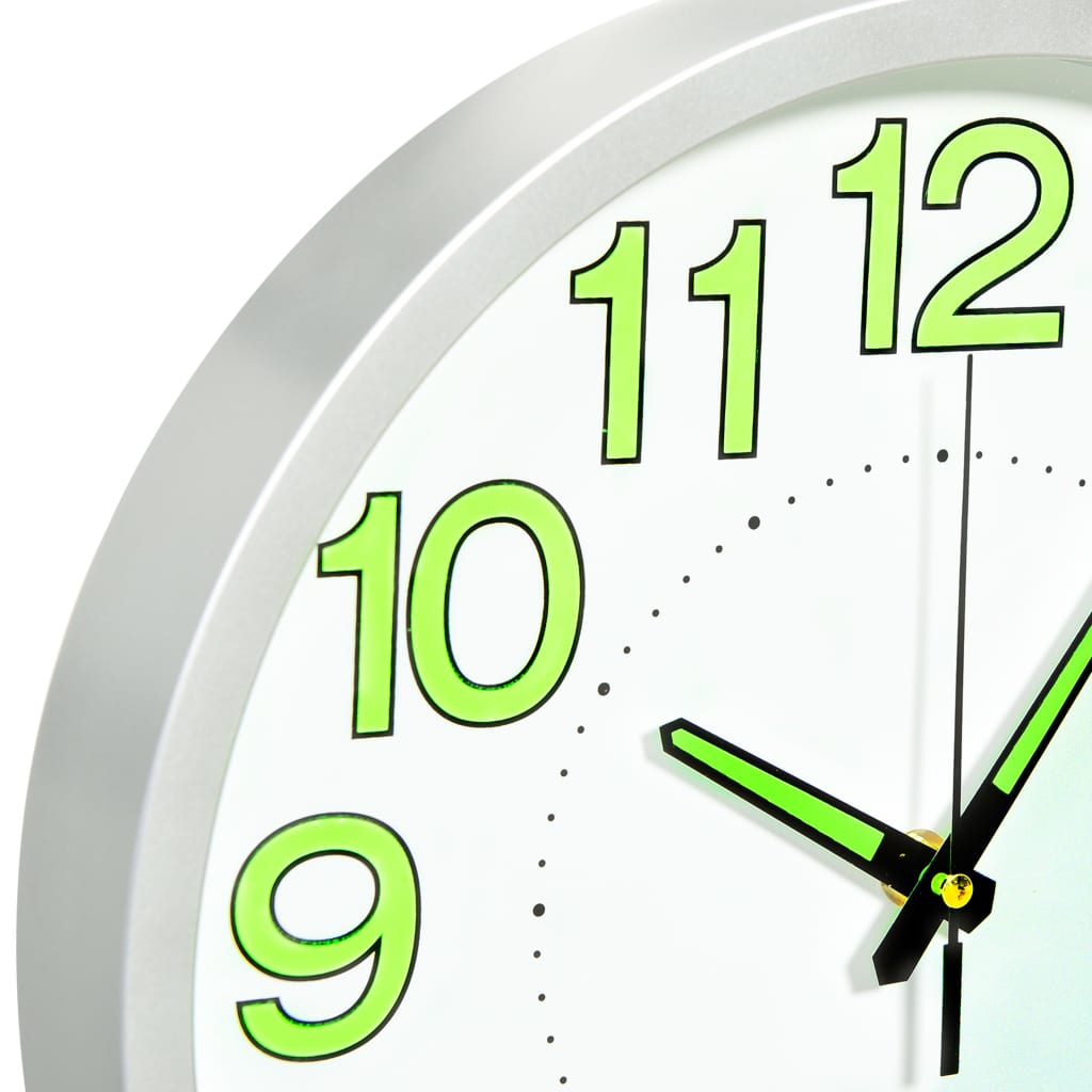 vidaXL Fluorescencyjny zegar ścienny, biały, 30 cm