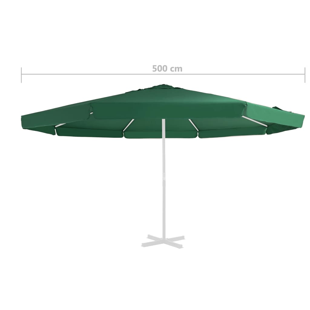 vidaXL Pokrycie do parasola ogrodowego, zielone, 500 cm
