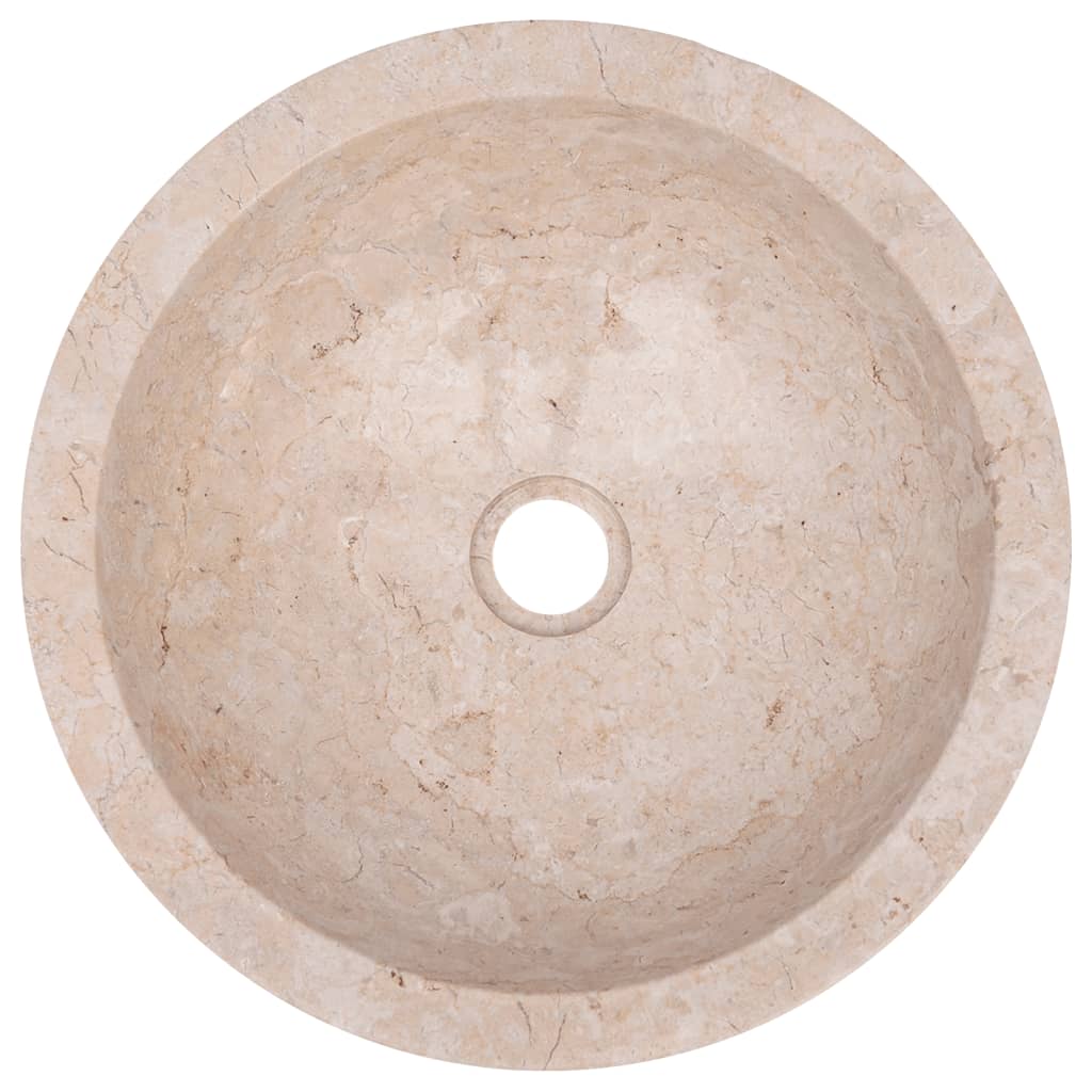vidaXL Umywalka, 40 x 12 cm, marmurowa, kremowa