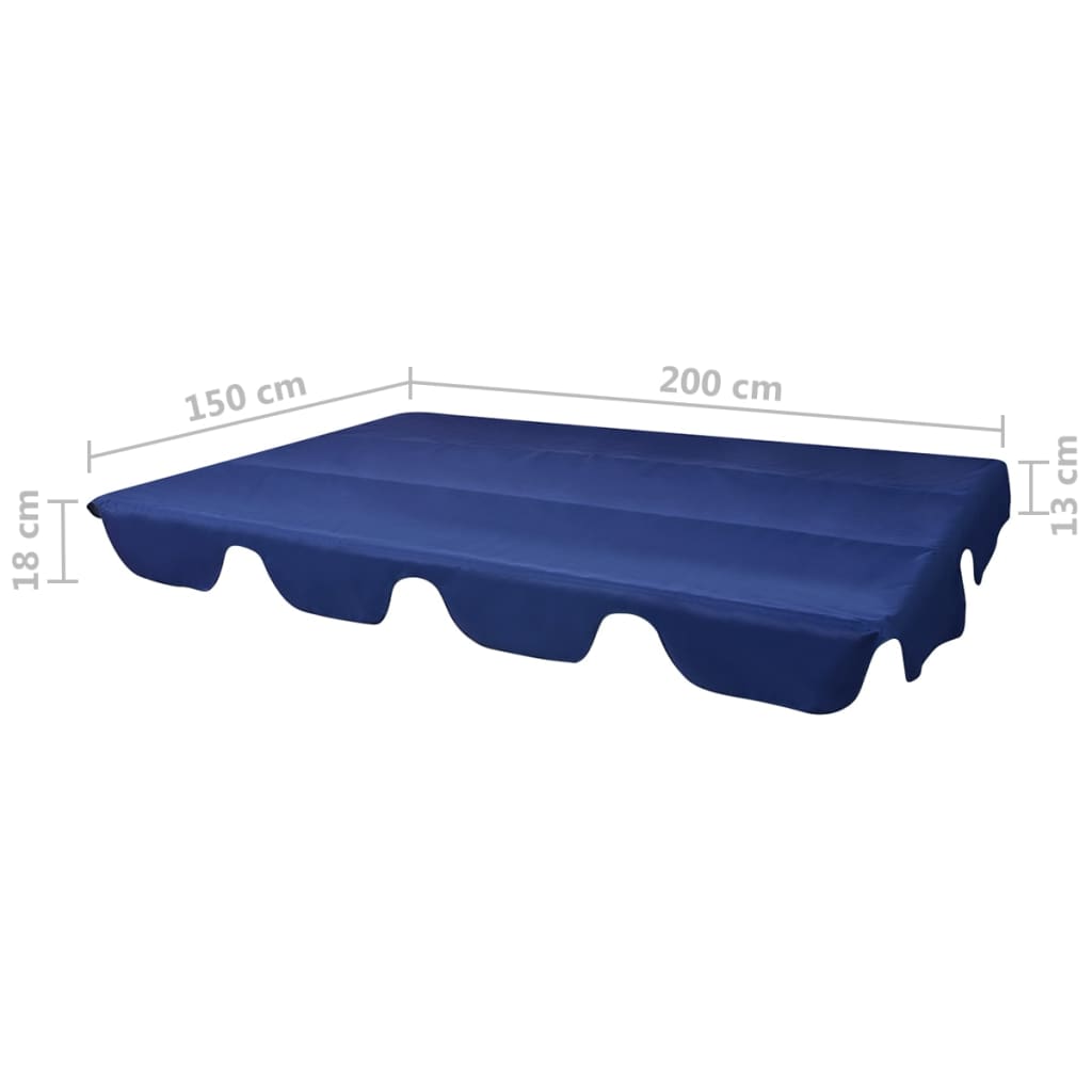 vidaXL Zadaszenie do huśtawki ogrodowej, niebieskie, 226 x 186 cm