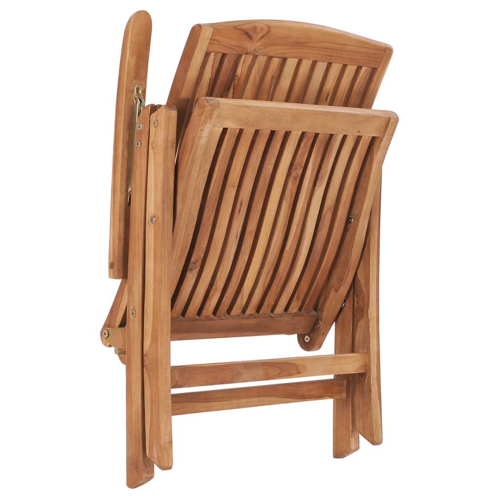 vidaXL Rozkładane krzesła ogrodowe z poduszkami, 6 szt., drewno tekowe