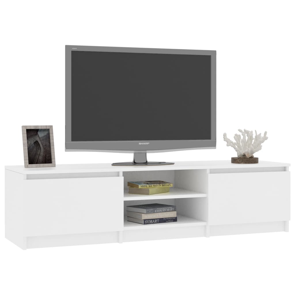 vidaXL Szafka pod TV, biała, 140x40x35,5 cm, materiał drewnopochodny