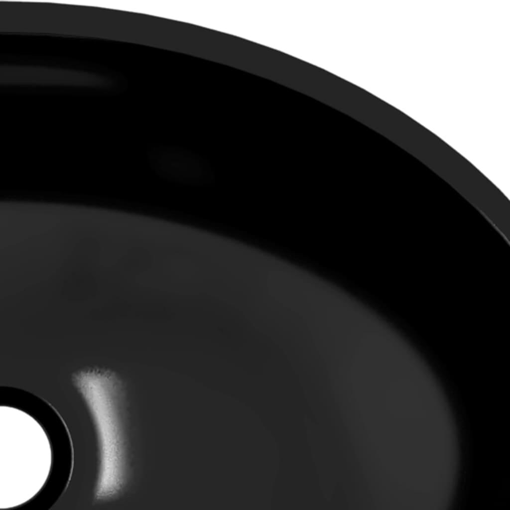 vidaXL Szklana umywalka, 50x37x14 cm, czarna
