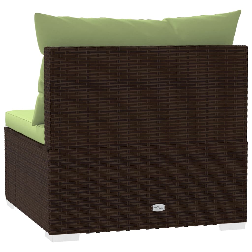 vidaXL 4-osobowa sofa ogrodowa z poduszkami, polirattan, brązowa