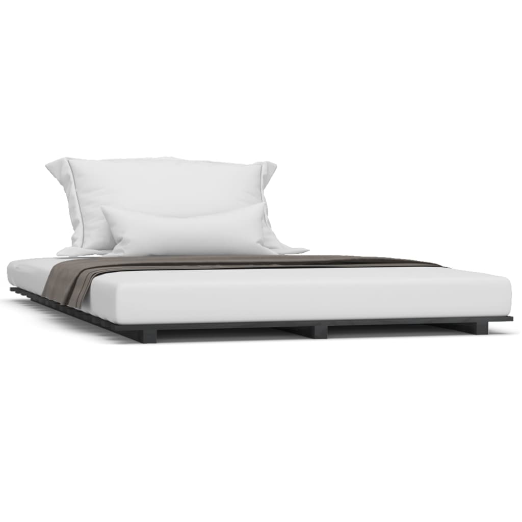 vidaXL Rama łóżka, czarna, 120x190 cm, lite drewno sosnowe