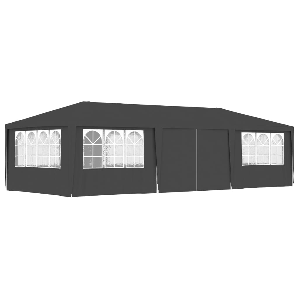 vidaXL Namiot imprezowy ze ściankami, 4x9 m, antracytowy, 90 g/m²