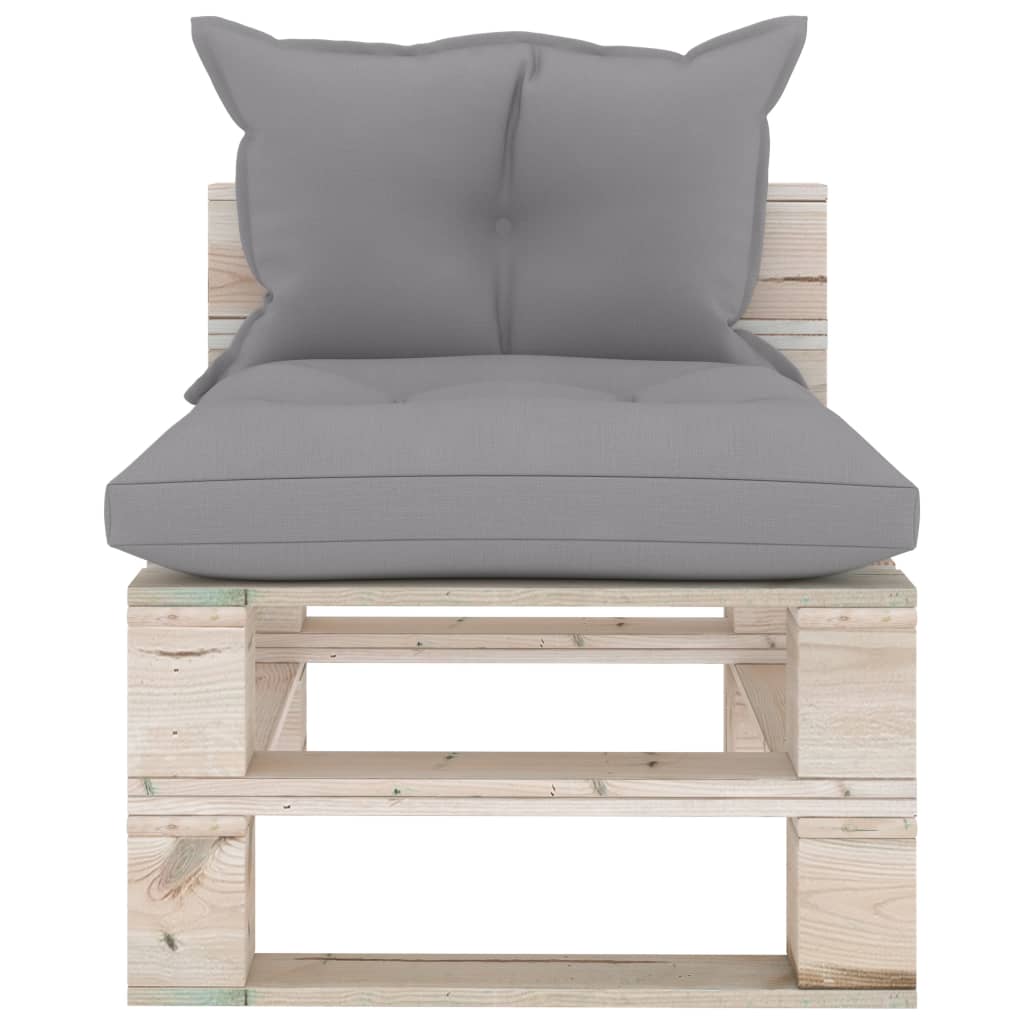 vidaXL Ogrodowa sofa 3-osobowa z palet, z poduszkami, drewno sosnowe