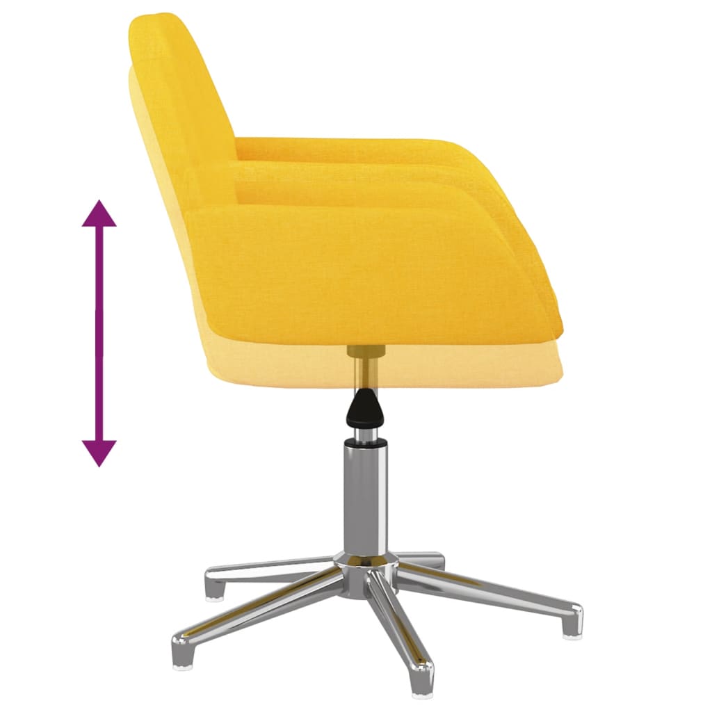 vidaXL Obrotowe krzesło biurowe, żółte, tapicerowane tkaniną
