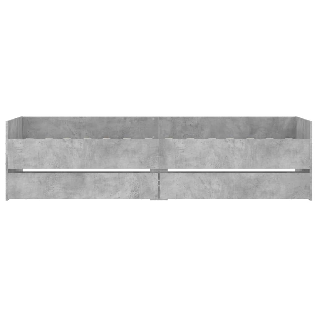 vidaXL Rama łóżka z szufladami, szarość betonu, 90x190 cm