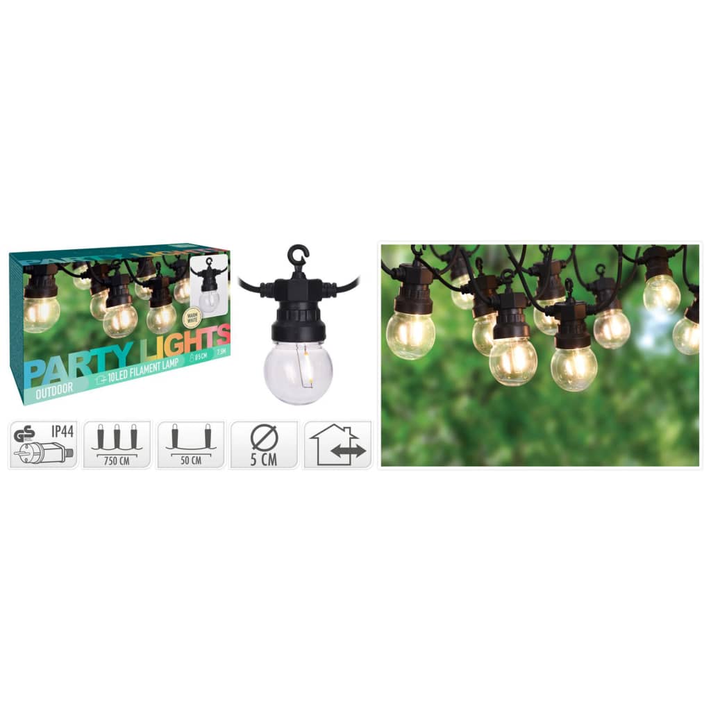 ProGarden Oświetlenie ogrodowe LED, sznur 20 lampek, 24 V