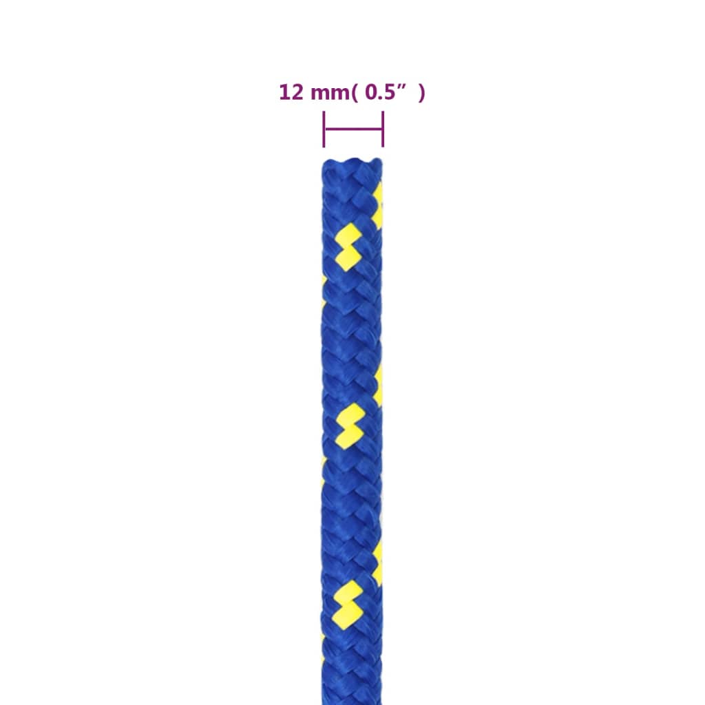 vidaXL Linka żeglarska, niebieska, 12 mm, 100 m, polipropylen