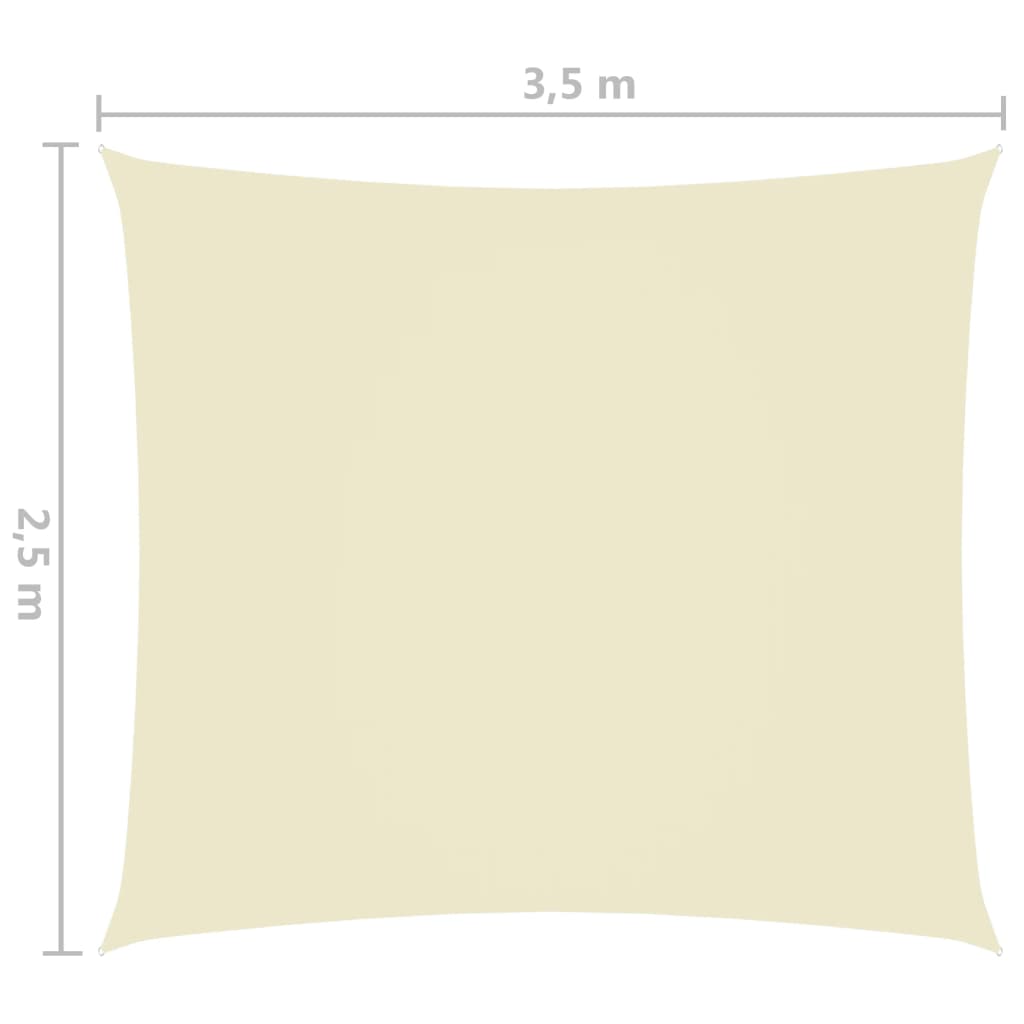 vidaXL Żagiel ogrodowy, tkanina Oxford, prostokąt, 2,5x3,5 m, kremowy